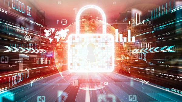 Cyber security and online data protection with tacit secured encryption software — Stock Photo, Image