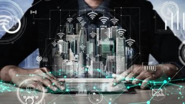 İnternet Ağı kavramsal 5G İletişim Teknolojisi