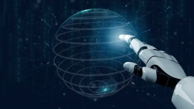 Gelecekçi robot yapay zeka devrimci yapay zeka teknolojisi konsepti