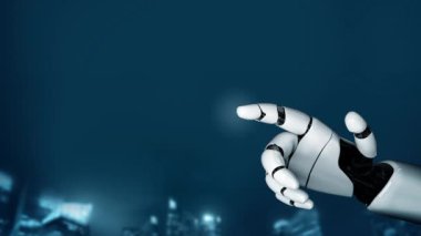 Gelecekçi robot yapay zeka devrimci yapay zeka teknolojisi konsepti