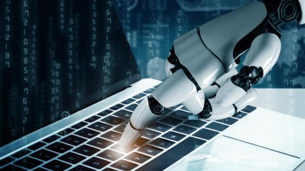Futuristický robot umělé inteligence revoluční AI technologie koncept — Stock video