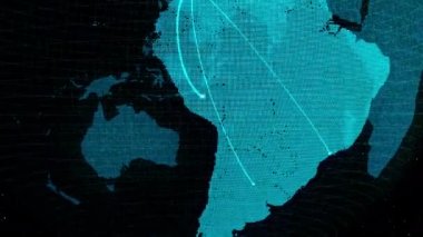 Yörüngesel dünya animasyonunda küresel ağ ve internet bağlantısı
