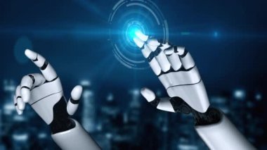 Gelecekçi robot yapay zeka yapay zeka aydınlatıcı yapay zeka teknolojisi konsepti