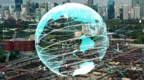 İnşaat alanı üzerinde değişiklik grafikli inşaat teknolojisi kavramı