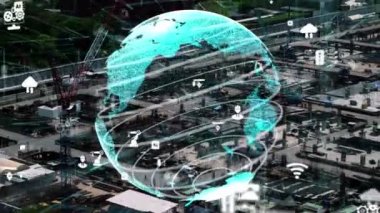 İnşaat alanı üzerinde değişiklik grafikli inşaat teknolojisi kavramı