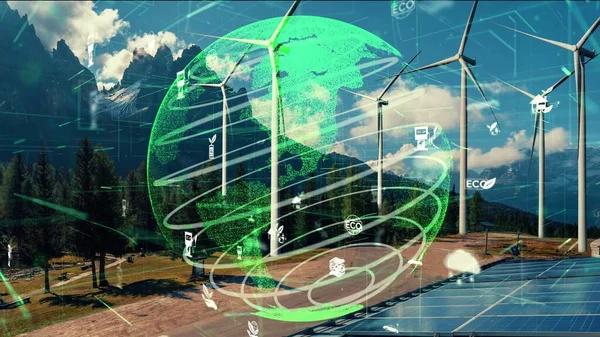 Tecnología de conservación ambiental y enfoque global sostenible ESG — Foto de Stock