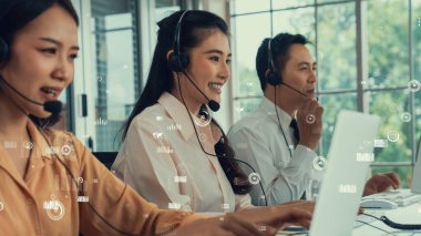 Müşteri desteği çağrı merkezi kıskanç grafik ile veri sağlar