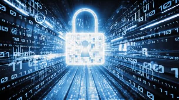 Securitatea cibernetică și protecția datelor online cu software de criptare securizat tacit — Videoclip de stoc