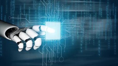 Gelecekçi robot yapay zeka devrimci yapay zeka teknolojisi konsepti