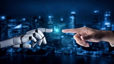 Gelecekçi robot yapay zeka yapay zeka aydınlatıcı yapay zeka teknolojisi konsepti