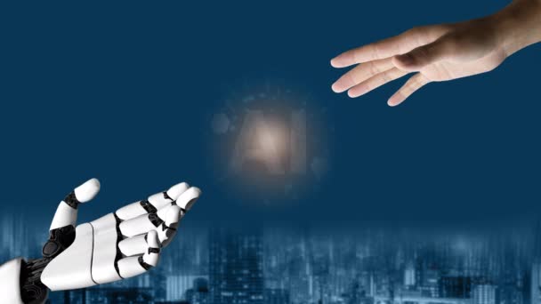 面向未来的机器人人工智能革命人工智能人工智能技术概念 — 图库视频影像