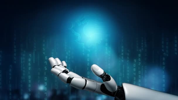 Robô futurista inteligência artificial conceito revolucionário de tecnologia AI — Vídeo de Stock