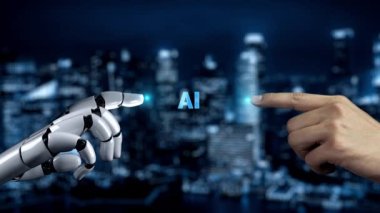 Gelecekçi robot yapay zeka yapay zeka aydınlatıcı yapay zeka teknolojisi konsepti