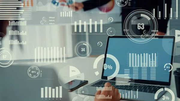 Business dashboard for financial data analysis envisional graphic — Zdjęcie stockowe