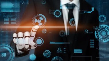 Gelecekçi robot yapay zeka devrimci yapay zeka teknolojisi konsepti