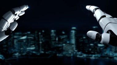 Gelecekçi robot yapay zeka yapay zeka aydınlatıcı yapay zeka teknolojisi konsepti