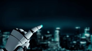 Gelecekçi robot yapay zeka yapay zeka aydınlatıcı yapay zeka teknolojisi konsepti