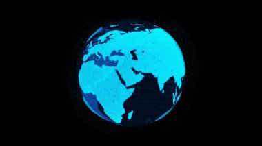 Siber uzayda ağ teknolojisi kavramını gösteren 3D dijital yörünge dünyası