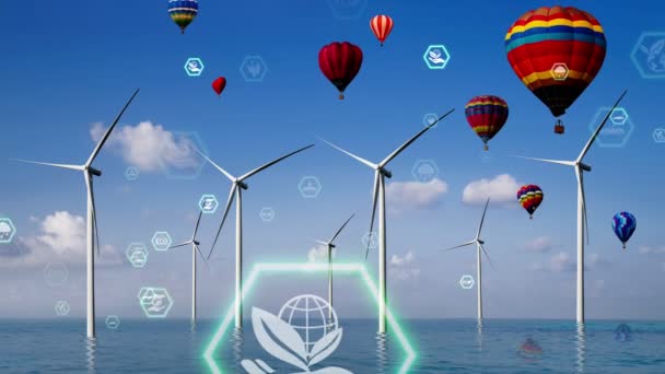 Teknologi pelestarian lingkungan dan mendekati ESG global yang berkelanjutan — Stok Video