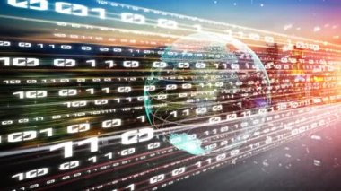 Fütürist küresel ağ ve üç boyutlu dijital veri transferi grafiği