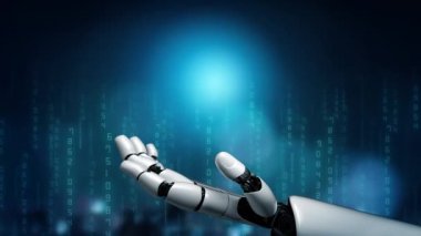 Gelecekçi robot yapay zeka devrimci yapay zeka teknolojisi konsepti