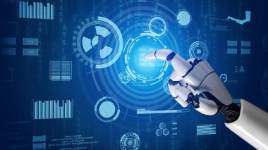 Gelecekçi robot yapay zeka devrimci yapay zeka teknolojisi konsepti