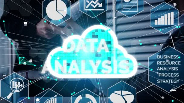 Data Analysis Business Finance Conceptuel Interface Graphique Montrant Technologie Informatique — Video