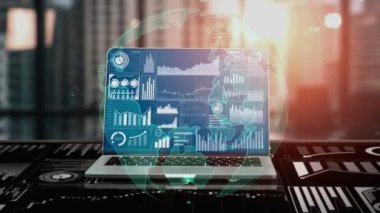 İş Mali Analitik Analitik için Büyük Veri Teknolojisi. Modern grafik arayüzü iş satış raporları, kar tablosu ve borsa eğilimleri analizleri hakkında muazzam bilgiler gösteriyor .