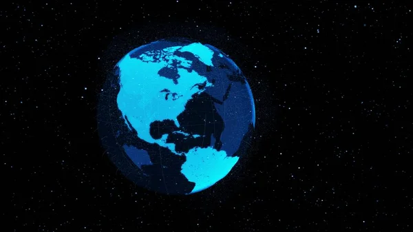 Pământ Orbital Digital Spațiul Cibernetic Care Prezintă Conceptul Tehnologie Rețea — Fotografie, imagine de stoc