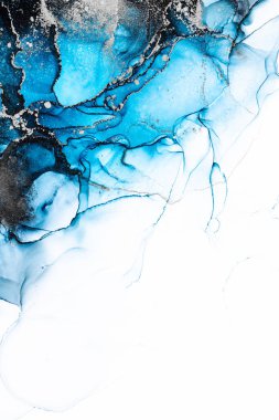 Soyut arkaplan için özgün tablodaki mermer mürekkep soyut sanat. Resim, Kintsuki mürekkep sanatının düz mermer arkaplan desenini yaratmak için yüksek kaliteli kağıt dokusuna boyanmış. .