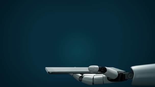 Футуристический Робот Искусственный Интеллект Развитие Технологий Концепция Машинного Обучения Глобальные — стоковое видео