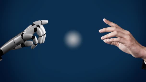 未来型ロボット人工知能革新的なAi技術開発と機械学習の概念 人間の未来のための世界的なロボット生物科学研究 3Dレンダリンググラフィック — ストック動画