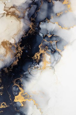 Soyut arkaplan için özgün tablodaki mermer mürekkep soyut sanat. Resim, Kintsuki mürekkep sanatının düz mermer arkaplan desenini yaratmak için yüksek kaliteli kağıt dokusuna boyanmış. .