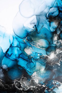 Soyut arkaplan için özgün tablodaki mermer mürekkep soyut sanat. Resim, Kintsuki mürekkep sanatının düz mermer arkaplan desenini yaratmak için yüksek kaliteli kağıt dokusuna boyanmış. .