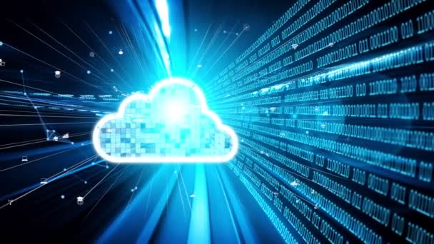 Ordinateur Cloud Stockage Données Ligne Avec Logiciel Partage Intelligent Tacite — Video