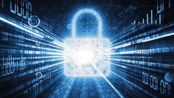 Cyberbeveiliging Online Gegevensbescherming Met Stilzwijgende Beveiligde Encryptiesoftware Concept Van Slimme — Stockvideo