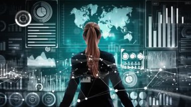 İş Mali Analitik Analitik için Büyük Veri Teknolojisi. Modern grafik arayüzü iş satış raporları, kar tablosu ve borsa eğilimleri analizleri hakkında muazzam bilgiler gösteriyor .