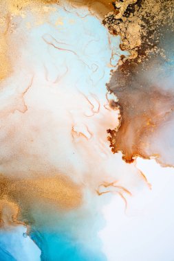 Soyut arkaplan için özgün tablodaki mermer mürekkep soyut sanat. Boyama, ombre alkol mürekkebinin pürüzsüz mermer arkaplan desenini yaratmak için yüksek kaliteli kağıt dokusuna boyanmış. .