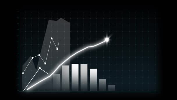 Affärstillväxt Koncept Allusive Diagram Visar Marknadsföring Försäljning Vinst Ökar Till — Stockvideo