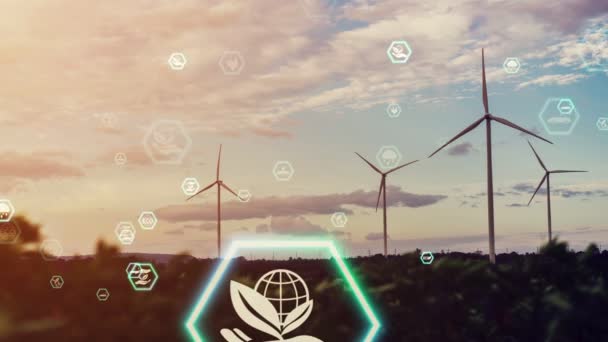 Tecnologia Conservazione Dell Ambiente Approccio Globale Sostenibile Esg Con Energia — Video Stock