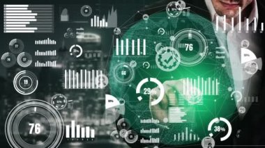 Finansal veri analizi için kavramsal iş paneli. 3B hazırlama bilgisayarı grafiği .