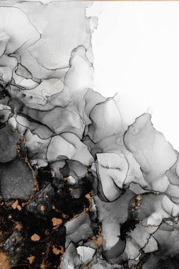 Soyut arkaplan için özgün tablodaki mermer mürekkep soyut sanat. Resim, Kintsuki mürekkep sanatının düz mermer arkaplan desenini yaratmak için yüksek kaliteli kağıt dokusuna boyanmış. .