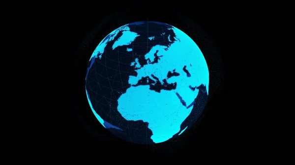 Цифровая Орбитальная Земля Киберпространстве Показывающая Концепцию Сетевой Технологии Голограмма Глобусной — стоковое фото