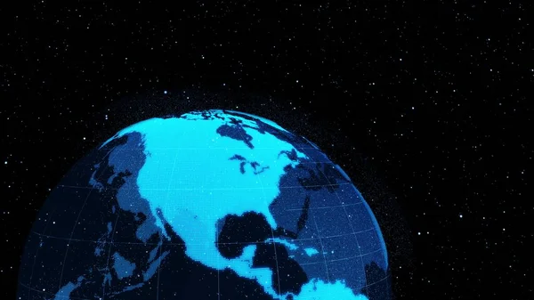 Digital Omloppsbana Jord Cyberrymden Visar Begreppet Nätverksteknik Hologram Glob Sfär — Stockfoto
