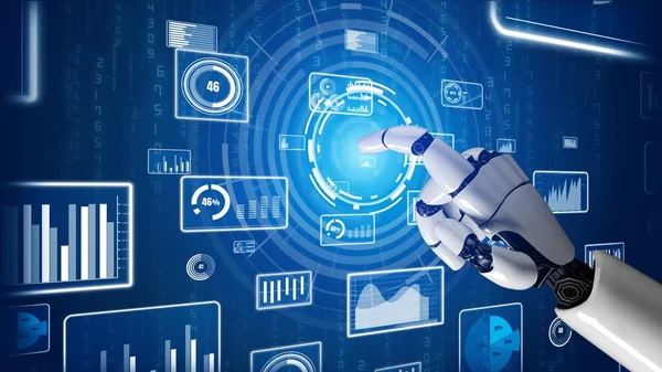 Futuristisk Robot Artificiell Intelligens Revolutionerande Teknik Utveckling Och Maskininlärning Koncept — Stockfoto