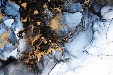 Soyut arkaplan için özgün tablodaki mermer mürekkep soyut sanat. Boyama, ombre alkol mürekkebinin pürüzsüz mermer arkaplan desenini yaratmak için yüksek kaliteli kağıt dokusuna boyanmış. .