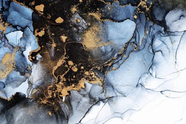 Soyut arkaplan için özgün tablodaki mermer mürekkep soyut sanat. Boyama, ombre alkol mürekkebinin pürüzsüz mermer arkaplan desenini yaratmak için yüksek kaliteli kağıt dokusuna boyanmış. .