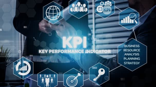 Kpi Konsepti Performans Göstergesi Hedefi Değerlendirme Sembollerini Kpi Yönetiminin Pazarlanması — Stok video