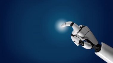 Gelecekçi robot yapay zeka devrimci yapay zeka teknoloji geliştirme ve makine öğrenme kavramı. İnsan hayatının geleceği için küresel robot biyonik bilim araştırması. 3B görüntüleme grafiği.
