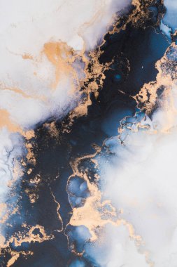Soyut arkaplan için özgün tablodaki mermer mürekkep soyut sanat. Resim, Kintsuki mürekkep sanatının düz mermer arkaplan desenini yaratmak için yüksek kaliteli kağıt dokusuna boyanmış. .